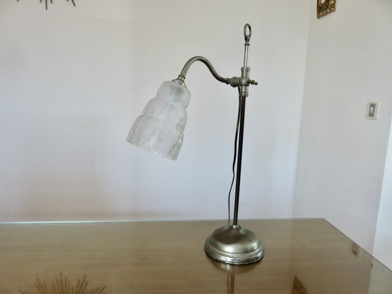 Image 1 of Juwelierslamp, Art Nouveau, vernikkeld messing, Frankrijk, jaren 1920-1930