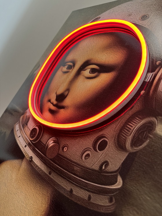 Image 1 of LedMansion Gioconda Astronaut Rood PopArt Muurkunst Led Lamp