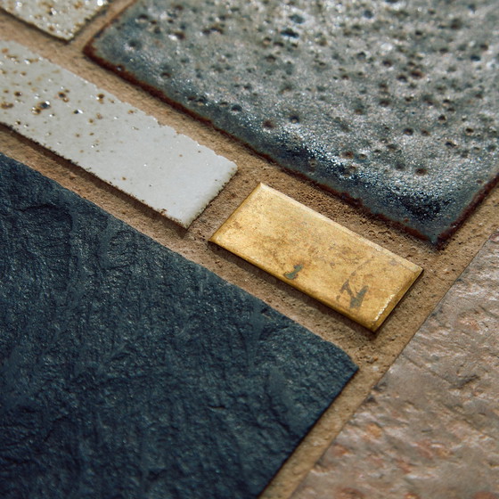 Image 1 of Mk10429 Salontafel in teak en keramiek van Britt Sallingboe, set van 2