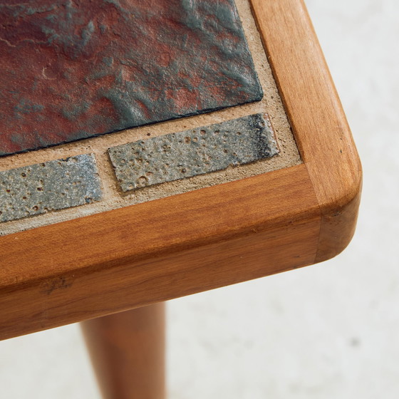 Image 1 of Mk10429 Salontafel in teak en keramiek van Britt Sallingboe, set van 2