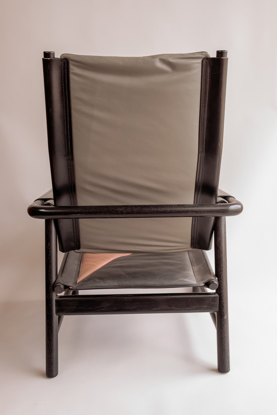 Image 1 of Vintage duotone leren fauteuil