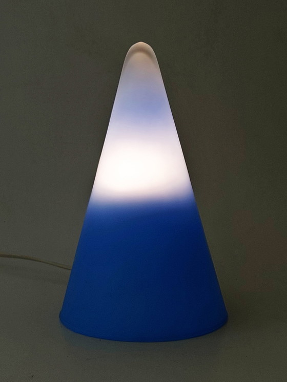 Image 1 of Tafellamp 'Teepee' Blauw Glas