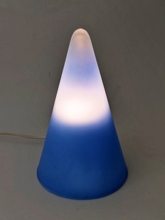 Image 1 of Tafellamp 'Teepee' Blauw Glas