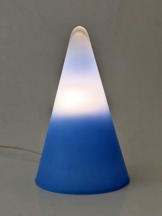 Image 1 of Tafellamp 'Teepee' Blauw Glas