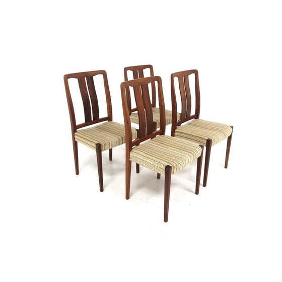 Image 1 of Set van 4 vintage stoelen in rozenhout en stof, Zweden 1960