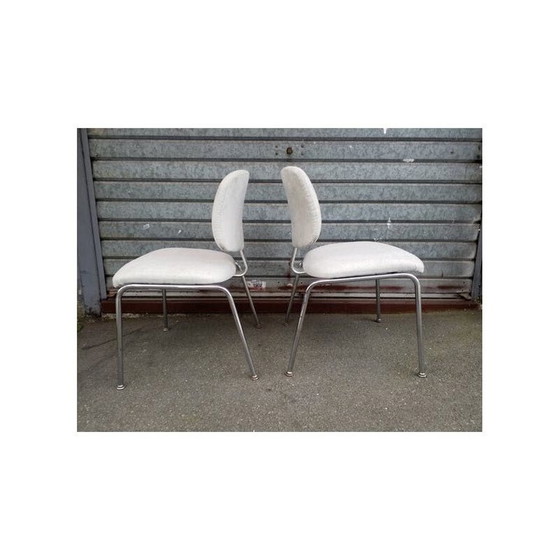 Image 1 of Paar vintage verchroomde metalen stoelen, Zweden 1970