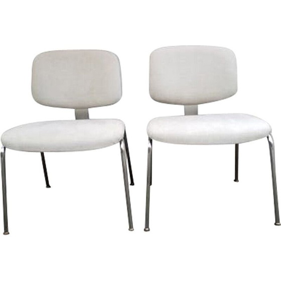 Image 1 of Paar vintage verchroomde metalen stoelen, Zweden 1970