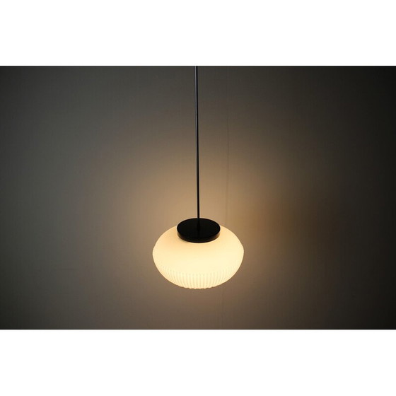 Image 1 of Vintage glazen en metalen hanglamp voor Napako, Tsjecho-Slowakije 1960