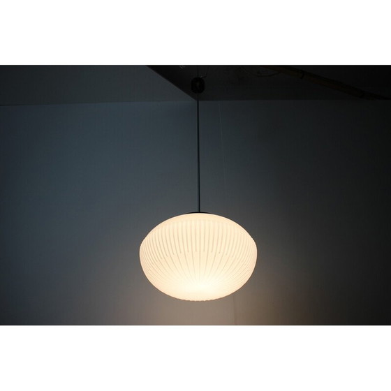 Image 1 of Vintage glazen en metalen hanglamp voor Napako, Tsjecho-Slowakije 1960