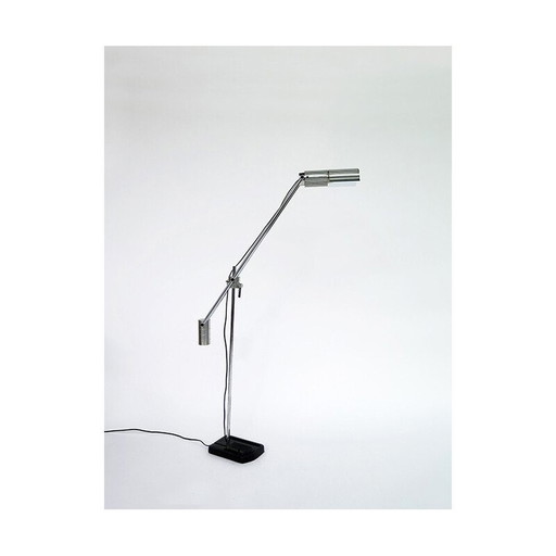 Vintage verchroomde metalen vloerlamp, Zwitserland 1970