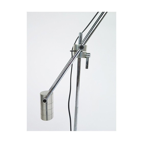 Image 1 of Vintage verchroomde metalen vloerlamp, Zwitserland 1970
