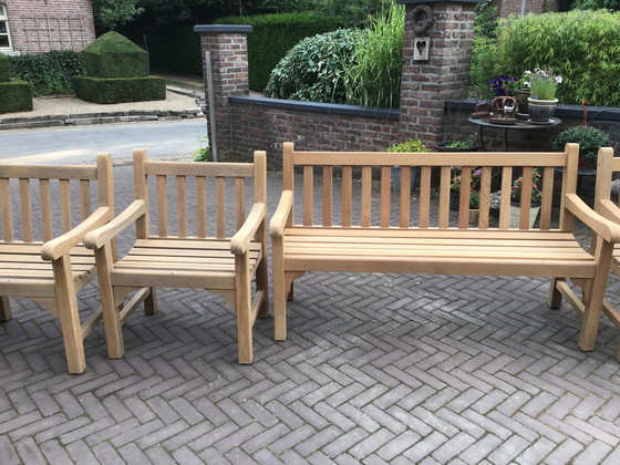 Image 1 of 2x Teak&Garden tuinstoelen + tuinbank Windsor teak