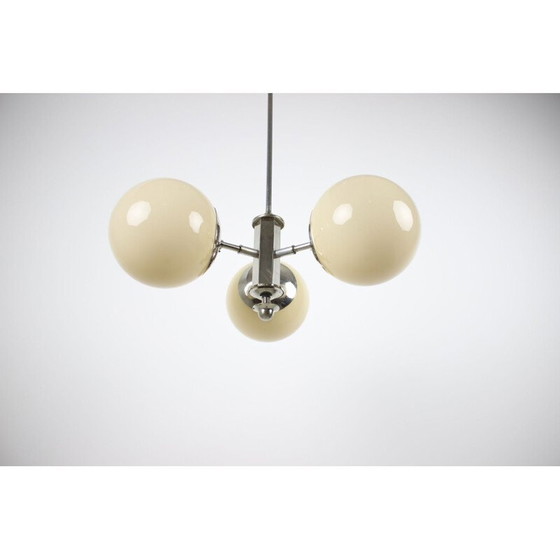 Image 1 of Vintage Art Deco kroonluchter van metaal en glas, Tsjecho-Slowakije 1930