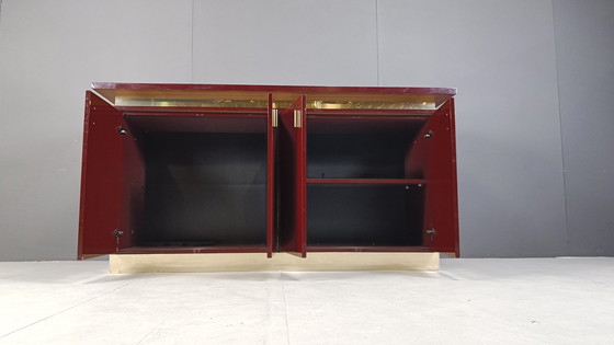 Image 1 of Vintage rood gelakt dressoir, jaren 1980