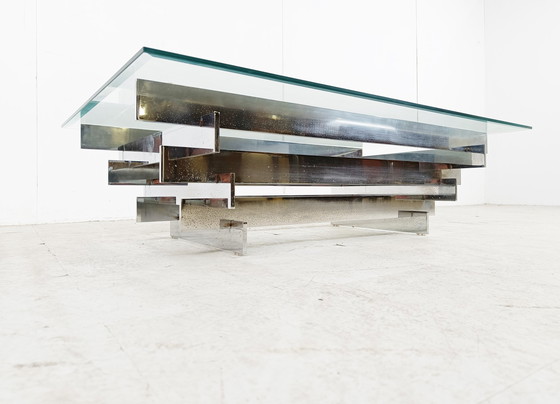 Image 1 of Vintage chromen salontafel