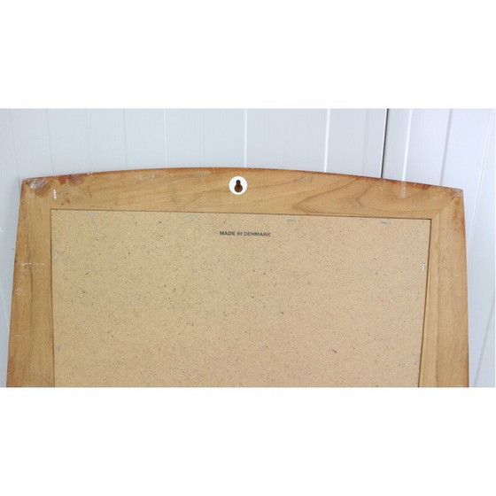 Image 1 of Scandinavische ovale teakhouten wandspiegel met afgeschuinde randen, Denemarken 1960