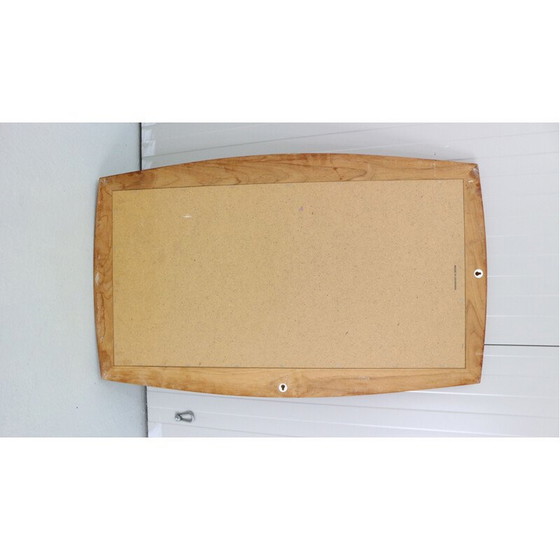 Image 1 of Scandinavische ovale teakhouten wandspiegel met afgeschuinde randen, Denemarken 1960