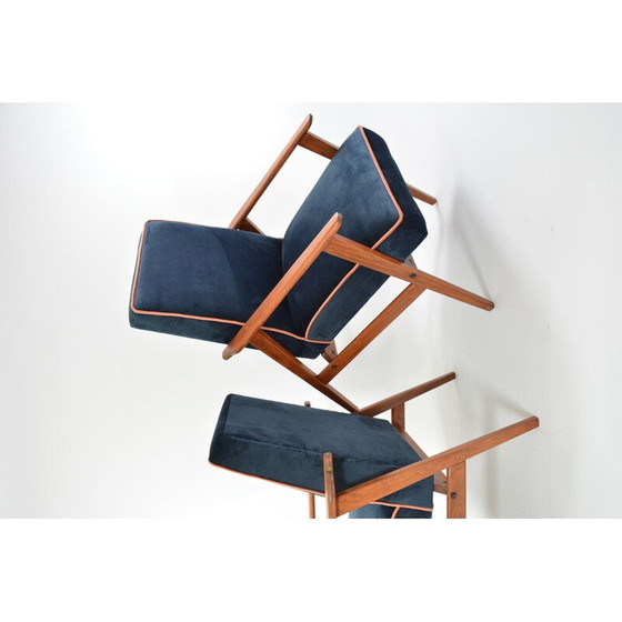 Image 1 of Vintage FOX nacht blauwe fauteuil