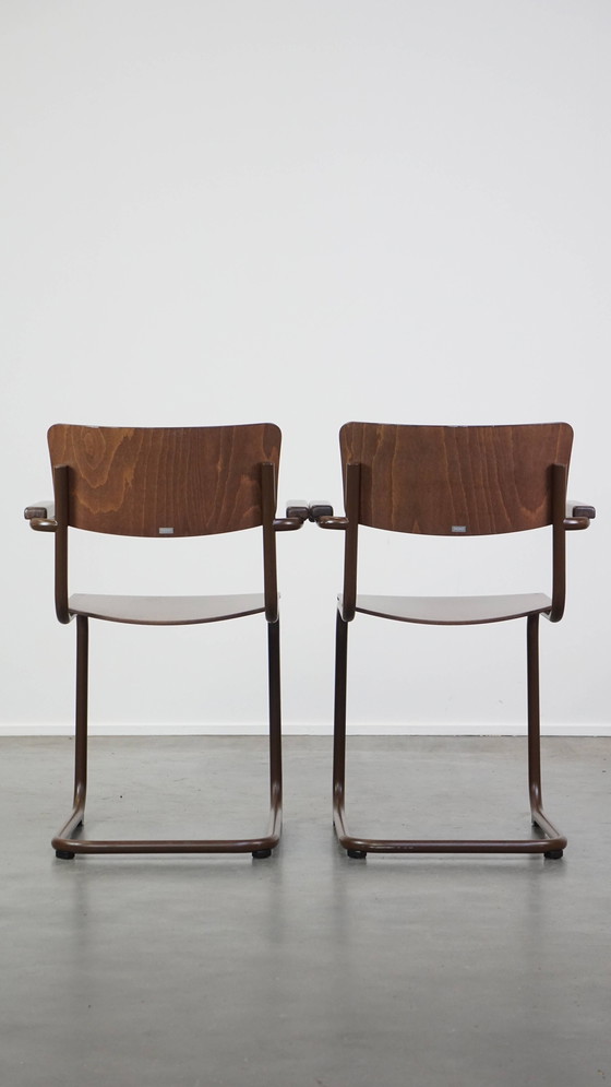 Image 1 of 2 X Thonet Model S43 Eetkamer/ Bijzetstoel Met Armleuningen