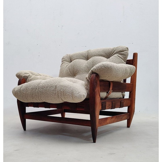Image 1 of Paar vintage fauteuils en voetenbank van Jean Gillon voor Italma Wood Art, Brazilië 1960