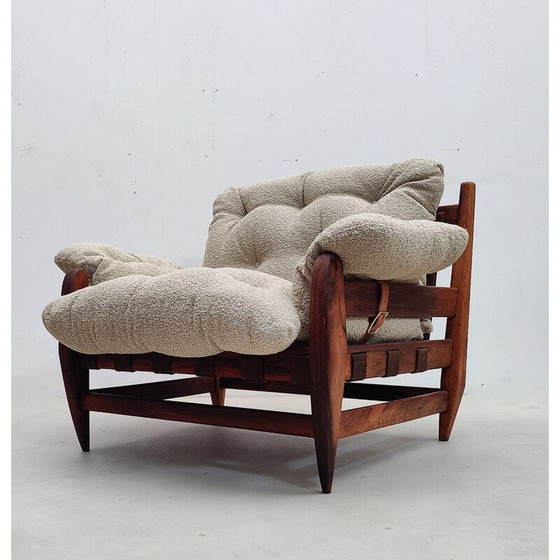 Image 1 of Paar vintage fauteuils en voetenbank van Jean Gillon voor Italma Wood Art, Brazilië 1960