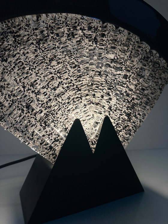 Image 1 of Grote Murano glazen waaierlamp - jaren 1980 Art Deco