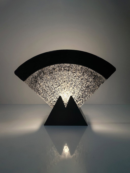 Grote Murano glazen waaierlamp - jaren 1980 Art Deco