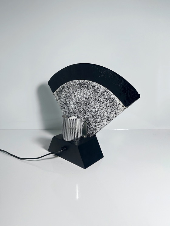 Image 1 of Grote Murano glazen waaierlamp - jaren 1980 Art Deco