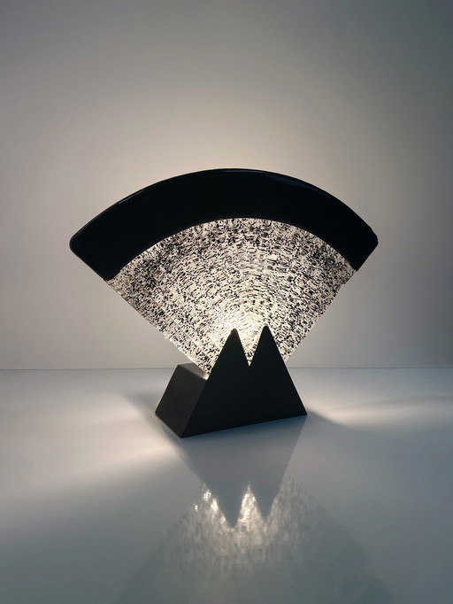 Grote Murano glazen waaierlamp - jaren 1980 Art Deco