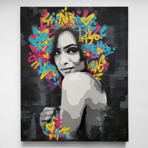 Asko Art Majestic Woman schilderij – schilderijen tekeningen, Canvas, Graffiti & Street Art