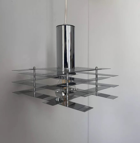 Image 1 of Vintage geometrische hanger, verchroomd metaal, Frankrijk 1960