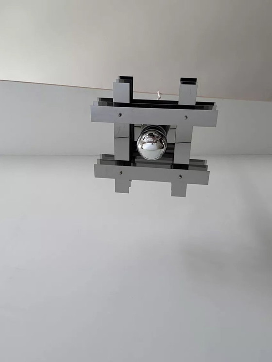 Image 1 of Vintage geometrische hanger, verchroomd metaal, Frankrijk 1960