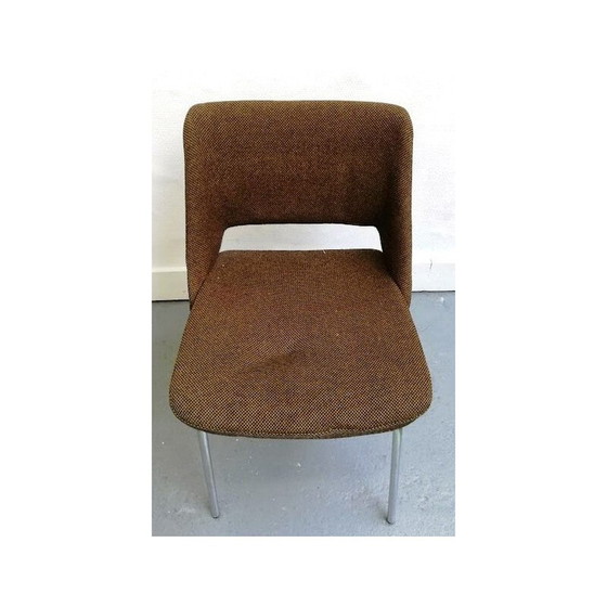 Image 1 of Paar vintage stoelen in bruine stof van Arne Jacobsen, 1950