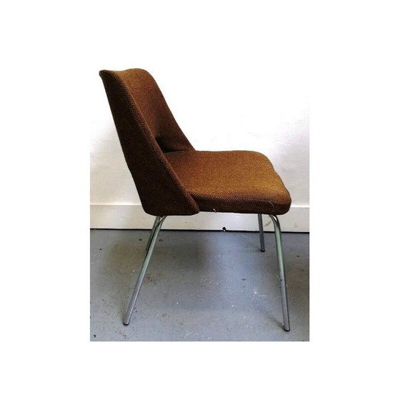 Image 1 of Paar vintage stoelen in bruine stof van Arne Jacobsen, 1950