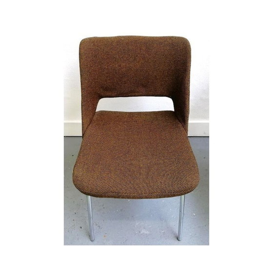 Image 1 of Paar vintage stoelen in bruine stof van Arne Jacobsen, 1950