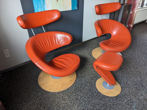 2x Stokke Peel Varier fauteuil met voetenbank