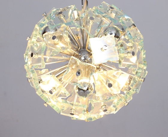 Image 1 of Mid Century Spoetnik plafondlamp/glaslamp van Fontana Arte, Italië, jaren 1970