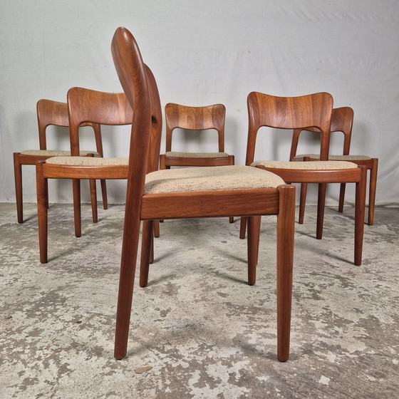 Image 1 of 4x Koefoed, John Mortensen 'Ole' Chairs, Vintage Jaren 60 Eetkamerstoel