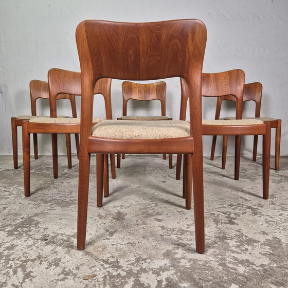 Image 1 of 4x Koefoed, John Mortensen 'Ole' Chairs, Vintage Jaren 60 Eetkamerstoel