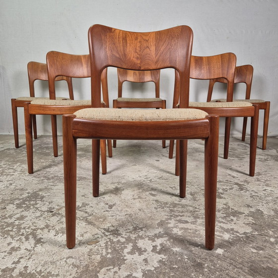 Image 1 of 4x Koefoed, John Mortensen 'Ole' Chairs, Vintage Jaren 60 Eetkamerstoel