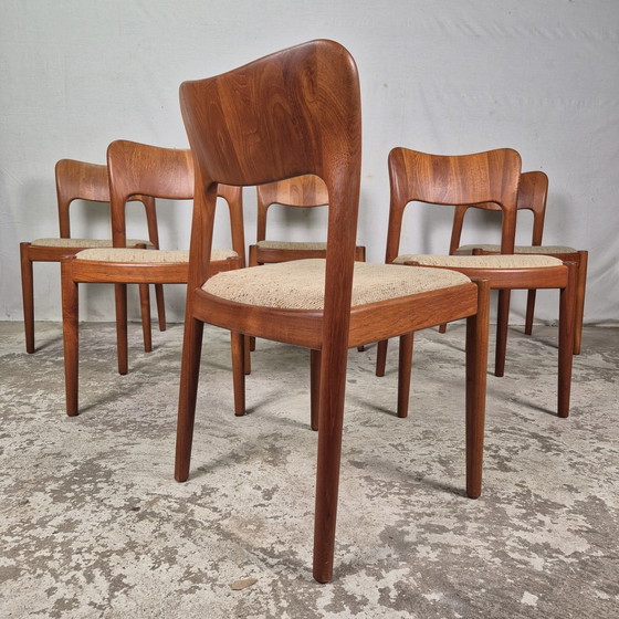 Image 1 of 4x Koefoed, John Mortensen 'Ole' Chairs, Vintage Jaren 60 Eetkamerstoel