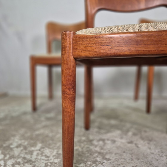 Image 1 of 4x Koefoed, John Mortensen 'Ole' Chairs, Vintage Jaren 60 Eetkamerstoel