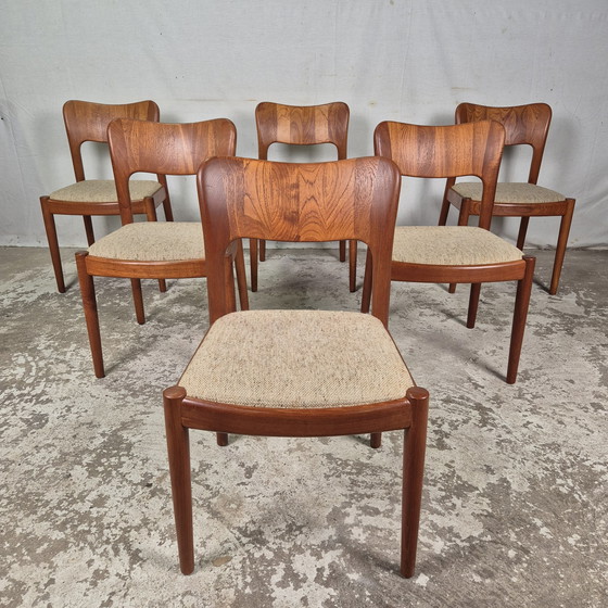 Image 1 of 4x Koefoed, John Mortensen 'Ole' Chairs, Vintage Jaren 60 Eetkamerstoel