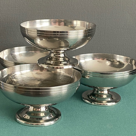 Image 1 of 4x Vintage zilverkleurige, vintage coupes