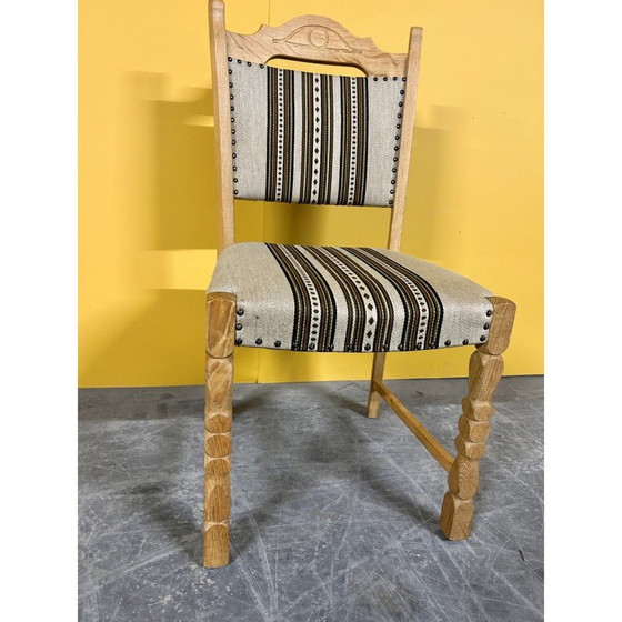 Image 1 of Set van 6 Deense vintage eikenhouten eetkamerstoelen, jaren 1960
