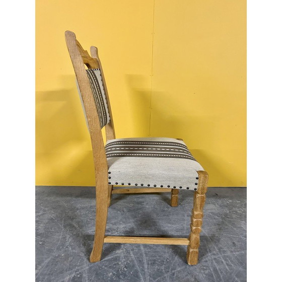 Image 1 of Set van 6 Deense vintage eikenhouten eetkamerstoelen, jaren 1960