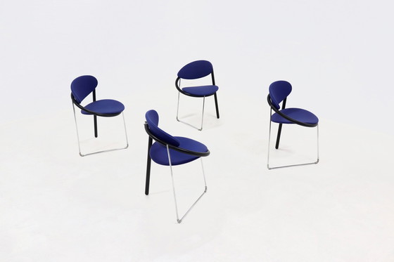 Image 1 of Set van 4 postmoderne eetkamerstoelen van Pierre Mazairac en Karel Boonzaaijer voor Castelijn