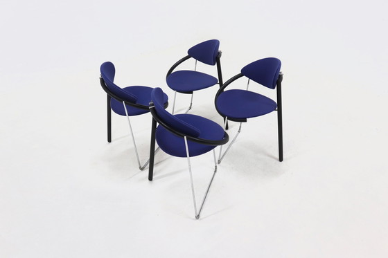 Image 1 of Set van 4 postmoderne eetkamerstoelen van Pierre Mazairac en Karel Boonzaaijer voor Castelijn