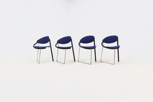 Set van 4 postmoderne eetkamerstoelen van Pierre Mazairac en Karel Boonzaaijer voor Castelijn