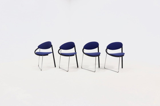 Image 1 of Set van 4 postmoderne eetkamerstoelen van Pierre Mazairac en Karel Boonzaaijer voor Castelijn